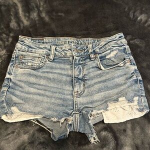 American Eagle Outfitters Distressed Blue Jean Shorts